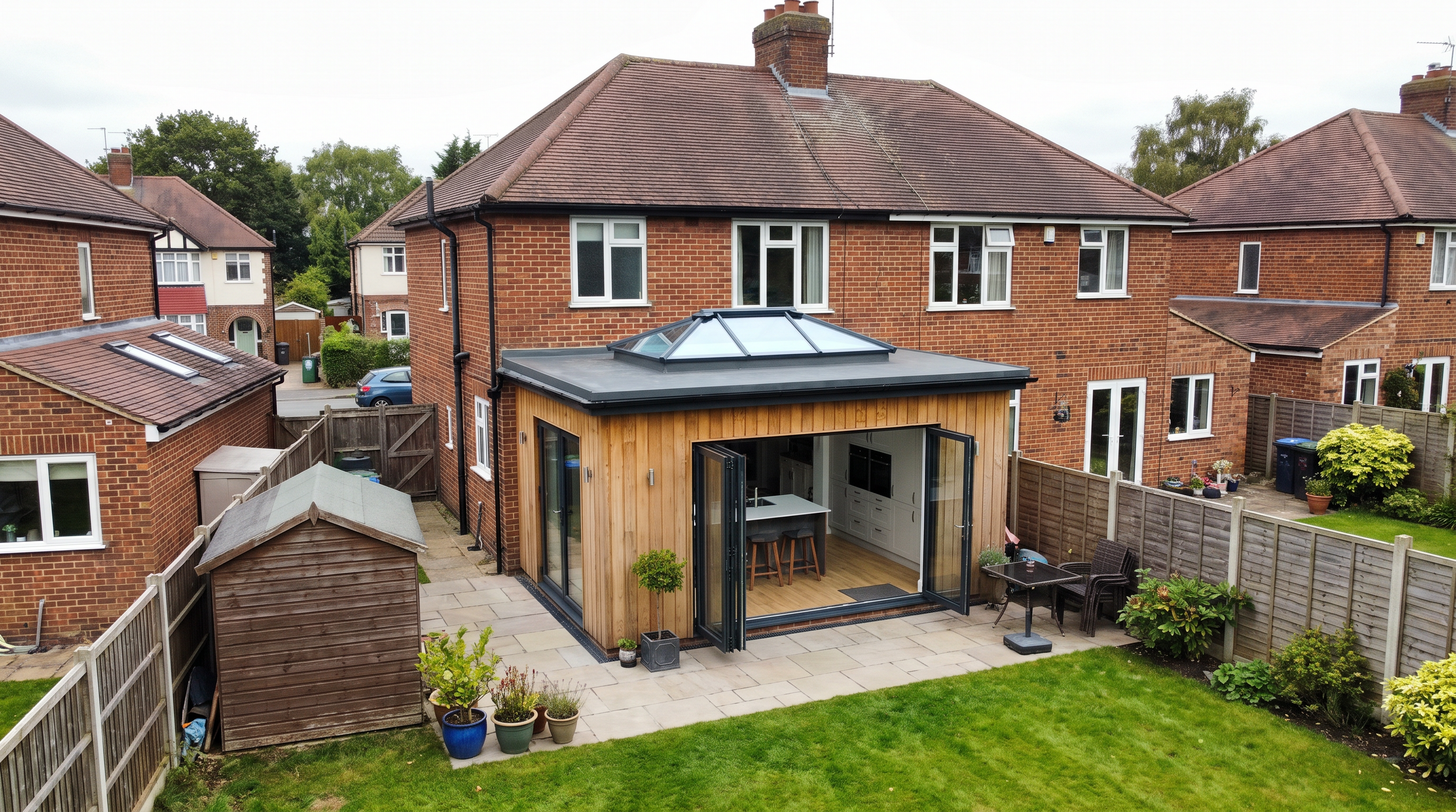 A single-storey rear extension on a UK house, showing the kind of everyday project that often qualifies as permitted development.
