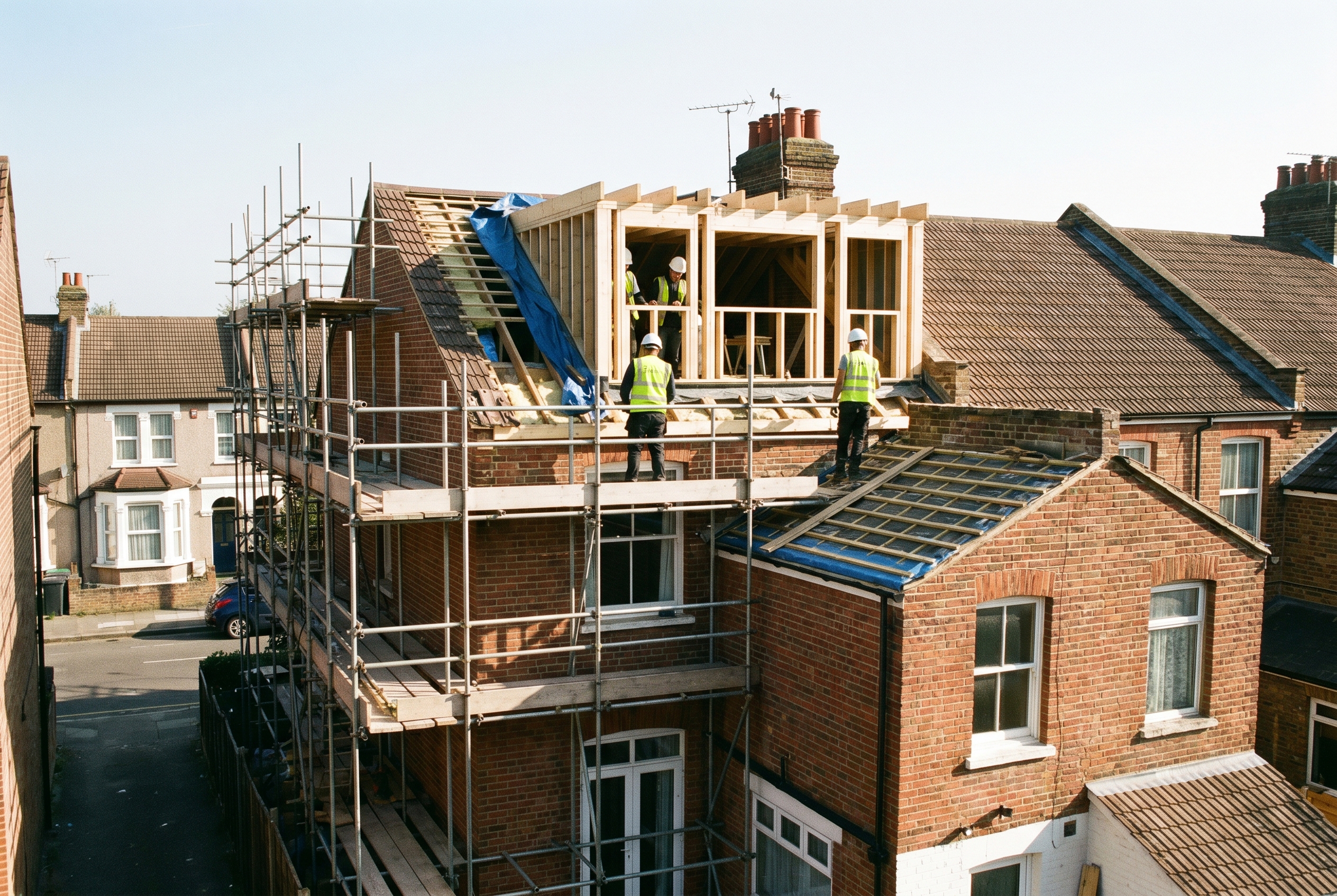 Loft conversion cost 2026 UK - dormer conversion under construction