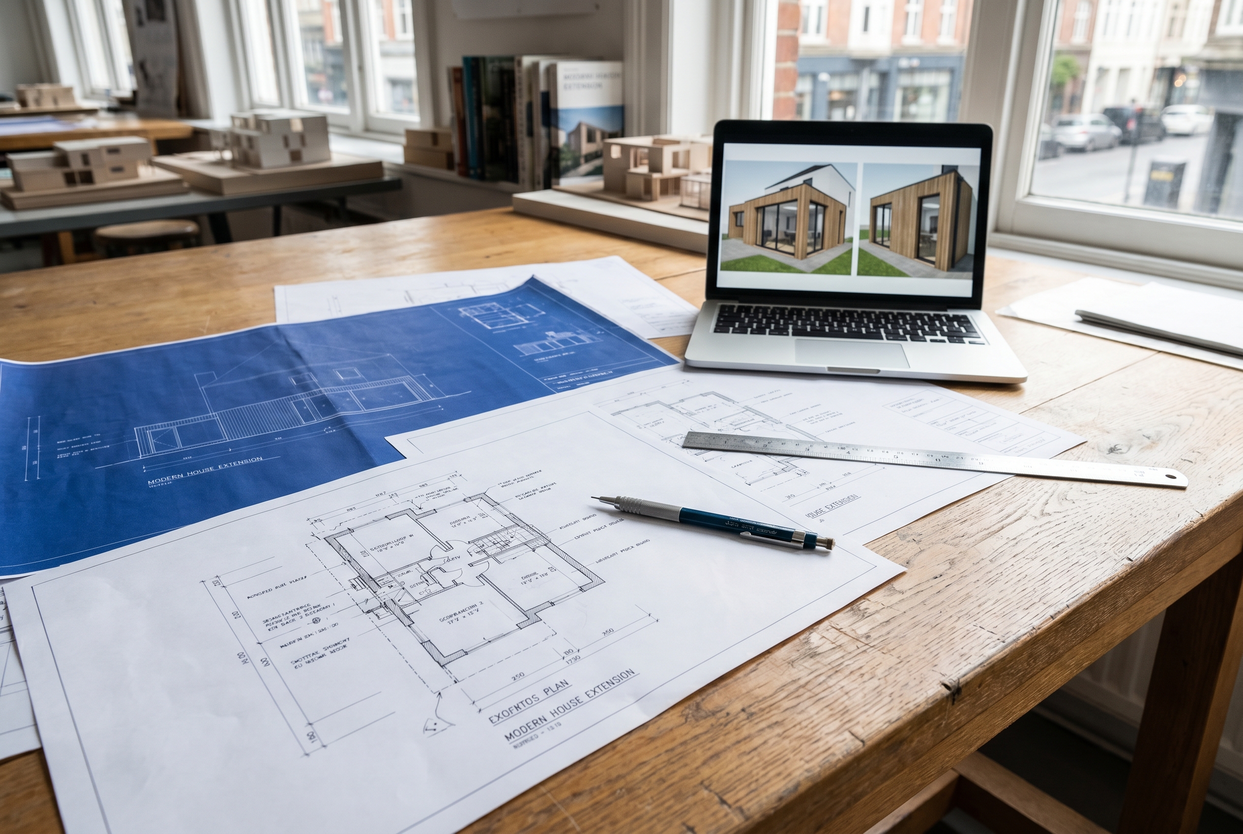 Architectural drawings and floor plans for a house extension - how to choose an architect for your extension