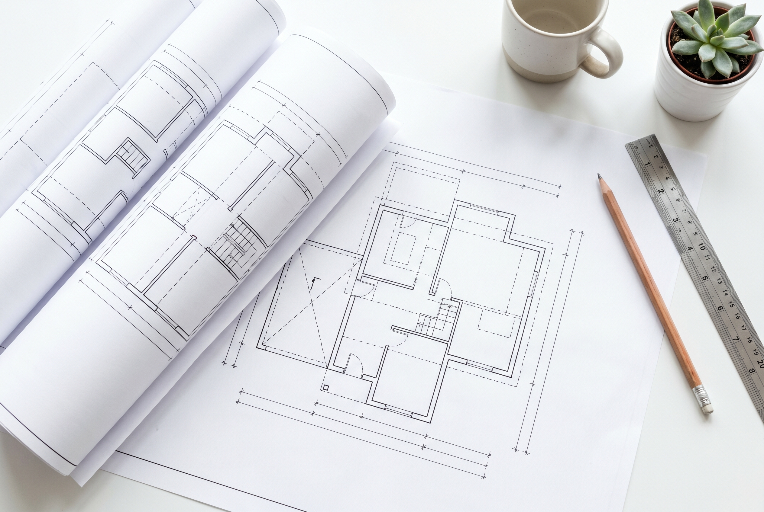 Architectural drawings and blueprints for a building notice vs full plans application
