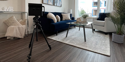 3D home scan camera in a room